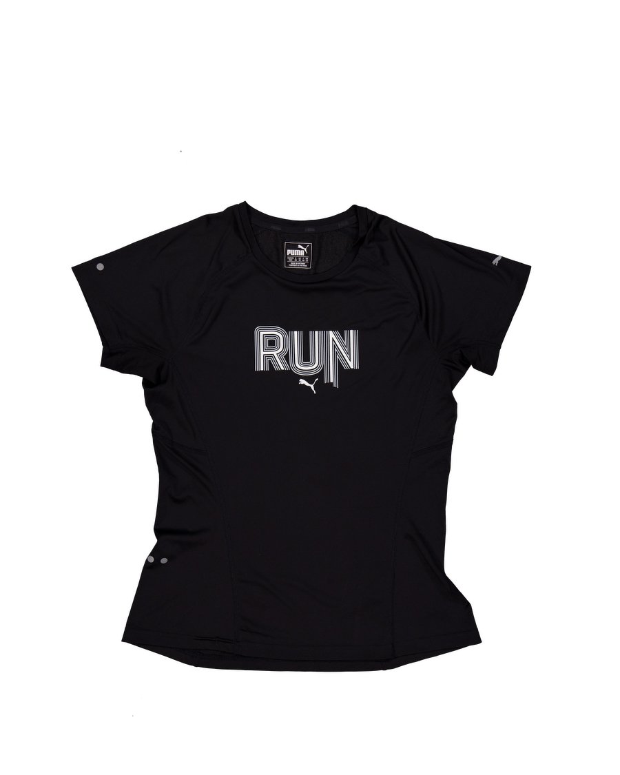 Puma Run T-shirts Polyester Black S International